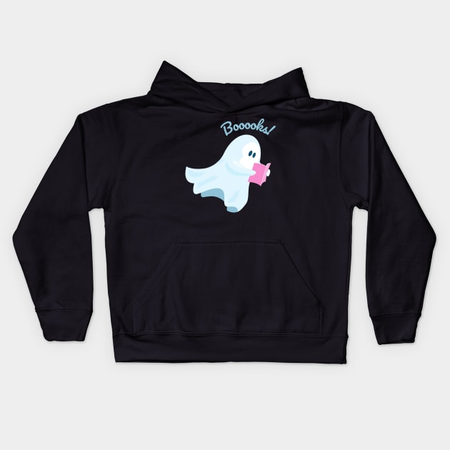 Spectral Stories: White Ghost Booooks! Halloween Kids Hoodie by neverland-gifts